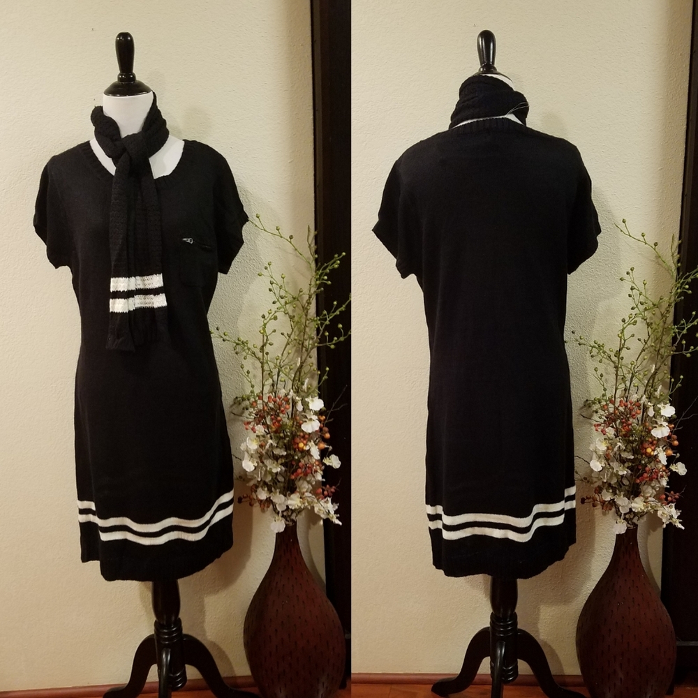 Samantha Rose Sweater Dress w/ Scarf XL